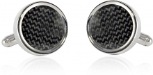 Dark Charcoal Carbon Fiber Cufflinks