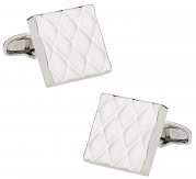 Quilted Metallic Silvertone Cufflinks