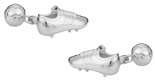 Sterling Silver Soccer Ball Shoe Cufflinks