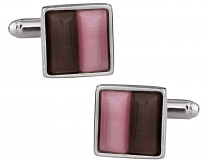 Pink & Coffee Cufflinks