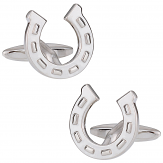 Horseshoe Cufflinks in Rhodium