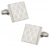 Quilted Metallic Brushed Silvertone Cufflinks