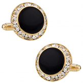 Black and Gold CZ Cufflinks