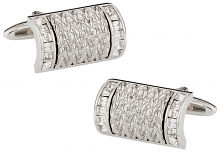 Woven cufflinks with Crystals