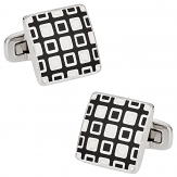 Black White Enamel Square Cufflinks