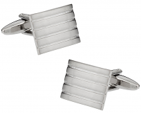 Ribbed Silver Cufflinks