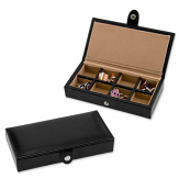 8 Pair Black Leather Cufflinks Box