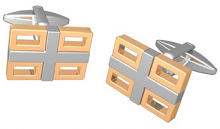 Silver and Gold Stainless Cufflinks