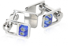 Blue Cufflinks with Hinge