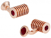 Rose Gold Ruby Red Swarovski Barrel Cufflinks | Canada Cufflinks