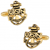 Gold US Navy Anchor Cufflinks