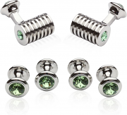 Silver Periodot Swarovski Barrel Formal Set