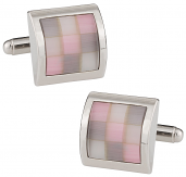 Pink Glass Mosaic Cufflinks