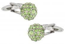 Swarovski Peridot Green Ball Cufflinks