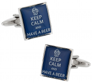 Keep Calm Beer Cufflinks