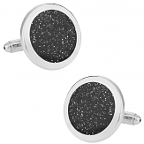 Black Diamond Dust Silver Cufflinks