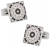 Kaleidoscope Cufflinks in Black & White | Canada Cufflinks