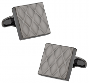 Quilted Metallic Gun Metal Cufflinks