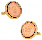 German 2 Pfennig Coin Cufflinks