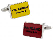 Red & Yellow Soccer Football Card Cufflinks